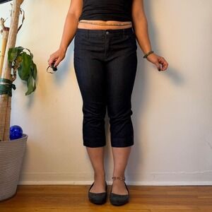 Bandolino Maureen Black Denim Capri Trousers Lowrise Petal Pushers 10